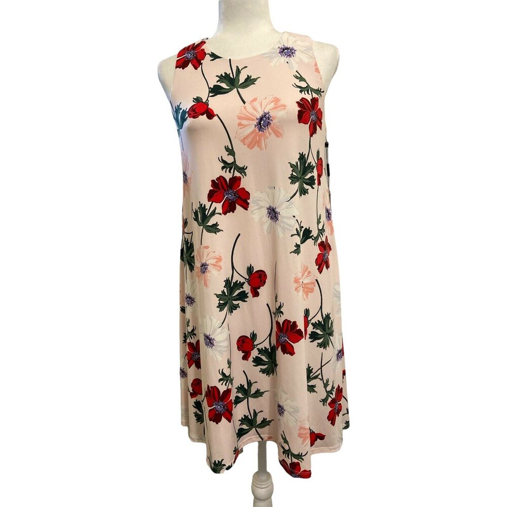 NWT Karl Lagerfeld Paris Womens Pink Floral Matte‎ Tank Dress 4